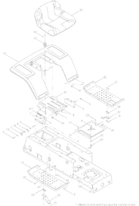 Seat, Fender Assembly Diagram and Parts List for 13AC650F700 2004 Yard Machines Lawn Tractor